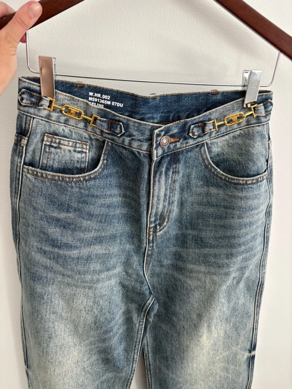 Celine High Rise Wide Leg Jeans Size M Blue Medium Wash by Hedi Slimane Waist 27 - Picture 11 of 14